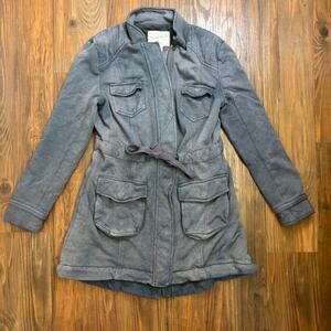 Y2K We the Free Free People Womens Gray Drawstring Waist Utility Jacket Sz XS